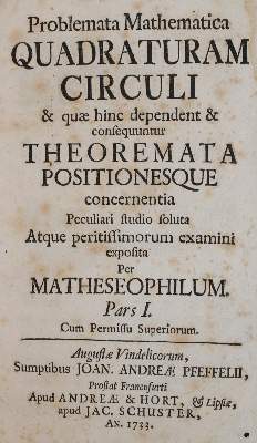 Bild Nr.1: 142-2136 Matheseophilus (Pseud.).: (Verschiedene Gebiete - Varia, Mathematik)