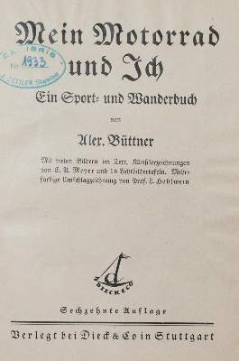 Bild Nr.1: 142-2153 Büttner,A.: (Verschiedene Gebiete - Varia, Motorrad, Hohlwein)