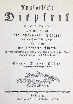 Bild Nr.2: 142-2159 Klügel,G.S.: (Verschiedene Gebiete - Varia, Optik)