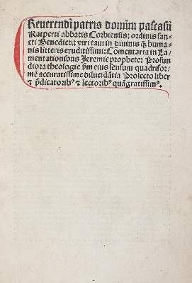 Bild Nr.21: 142-217 Paschasius, Radbertus, S.: (Inkunabeln)