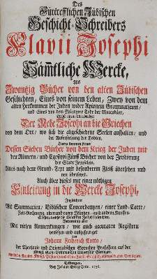 Bild Nr.2: 142-228 Josephus,F.: (Alte Drucke, Handschriften und Theologie)