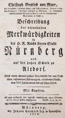 Bild Nr.1: 142-2326 Murr,C.G.v.: (Deutschland, Nürnberg)