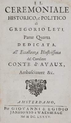 Bild Nr.1: 142-254 Leti,G.: (Alte Drucke, Handschriften und Theologie)