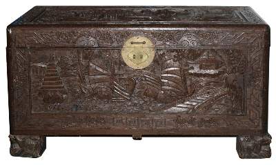 Bild Nr.1: 142-2810 Holztruhe China: (Asiatika)