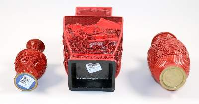 Bild Nr.4: 142-2831 Rotlackvase China.: (Asiatika)