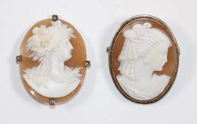 Bild Nr.1: 142-2964 Muschelkameen.: (Schmuck, Kameen)