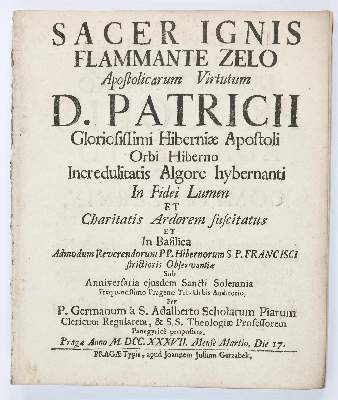 Bild Nr.1: 142-303 Germanus a Sancto Adalberto.: (Patrick von Irland)