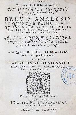 Bild Nr.1: 142-316 Pistorius,J.: (Alte Drucke, Handschriften und Theologie)