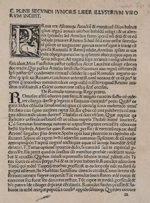 Bild Nr.1: 142-318 Plinius Secundus,C.: (Alte Drucke, Handschriften und Theologie)