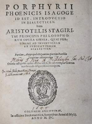 Bild Nr.1: 142-322 Porphyrius.: (Alte Drucke, Handschriften und Theologie)