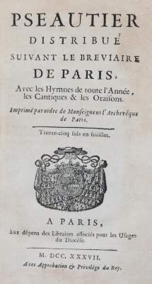 Bild Nr.1: 142-328 Pseautier,: (Alte Drucke, Handschriften und Theologie)