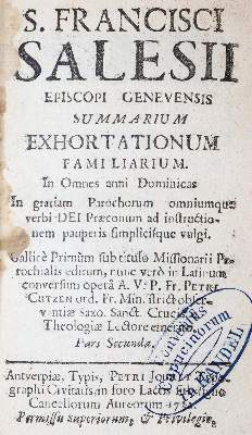 Bild Nr.1: 142-352 Sales,F.v.: (Alte Drucke, Handschriften und Theologie)