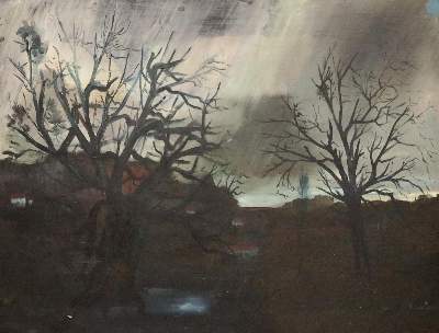 Bild Nr.1: 142-3701 Gewitterlandschaft.: (Künstlergraphik)