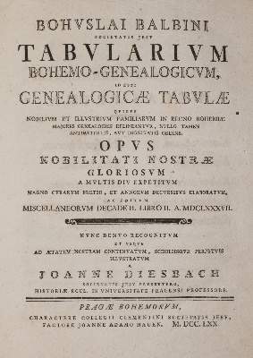 Bild Nr.1: 142-444 Balbin,B.: (Genealogie und Heraldik)