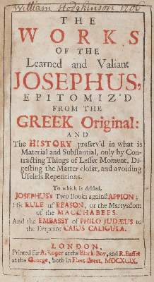 Bild Nr.1: 142-499 Josephus,F.: (Judaica)