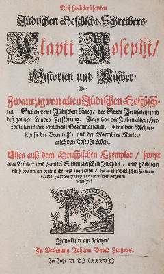 Bild Nr.1: 142-500 Josephus,F.: (Judaica)