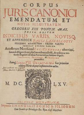 Bild Nr.1: 142-515 Corpus Juris Canonici: (Juridica und Kriminologie)