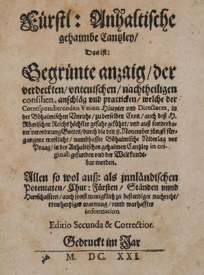 Bild Nr.1: 142-521 Fürstl. Anhaltische gehaimbe Cantzley,: (Juridica und Kriminologie)