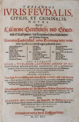 Bild Nr.1: 142-532 Melonius,J.: (Juridica und Kriminologie)
