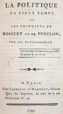 Bild Nr.1: 142-571 Bossuet,J.B.: (Jus der Bibliothek v. Prof. Thomas Würtenberger, Frankreich)
