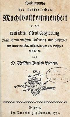 Bild Nr.1: 142-611 Biener,C.G.: (Jus der Bibliothek v. Prof. Thomas Würtenberger, Juridica und Kriminologie)