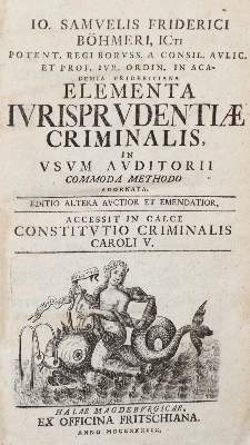 Bild Nr.1: 142-614 Böhmer,J.S.F.: (Jus der Bibliothek v. Prof. Thomas Würtenberger, Juridica und Kriminologie)