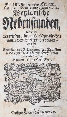 Bild Nr.1: 142-618 Cramer,J.U.v.: (Jus der Bibliothek v. Prof. Thomas Würtenberger, Juridica und Kriminologie)
