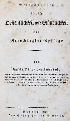 Bild Nr.1: 142-631 Feuerbach,A.v.: (Jus der Bibliothek v. Prof. Thomas Würtenberger, Juridica und Kriminologie)