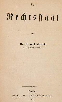 Bild Nr.1: 142-634 Gneist,R.: (Jus der Bibliothek v. Prof. Thomas Würtenberger, Juridica und Kriminologie)
