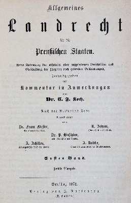 Bild Nr.1: 142-645 Koch,C.F.: (Jus der Bibliothek v. Prof. Thomas Würtenberger, Juridica und Kriminologie)