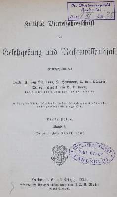 Bild Nr.1: 142-646 Kritische Vierteljahresschrift: (Jus der Bibliothek v. Prof. Thomas Würtenberger, Juridica und Kriminologie)