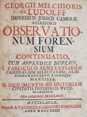 Bild Nr.1: 142-648 Ludolf,G.M.v.: (Jus der Bibliothek v. Prof. Thomas Würtenberger, Juridica und Kriminologie)