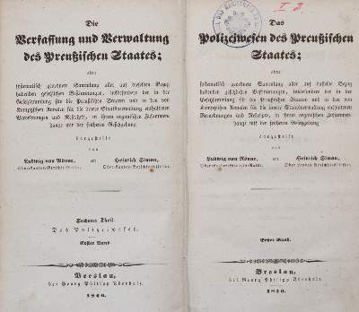 Bild Nr.1: 142-656 Rönne,L.v. u. H.Simon.: (Jus der Bibliothek v. Prof. Thomas Würtenberger, Juridica und Kriminologie)