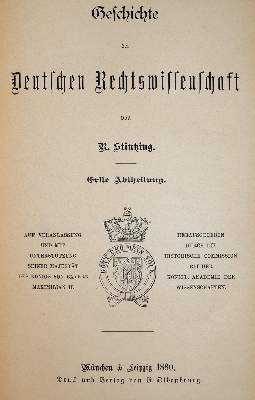 Bild Nr.1: 142-661 Stintzing,R.v. u. E.Landsberg.: (Jus der Bibliothek v. Prof. Thomas Würtenberger, Juridica und Kriminologie)
