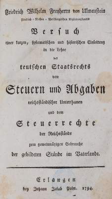 Bild Nr.1: 142-664 Ulmenstein,F.W.v.: (Jus der Bibliothek v. Prof. Thomas Würtenberger, Juridica und Kriminologie)