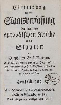 Bild Nr.1: 142-699 Bertram,P.E.: (Jus der Bibliothek v. Prof. Thomas Würtenberger, Politik und Staatswissenschaften)