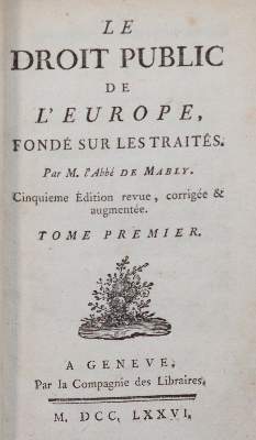 Bild Nr.1: 142-712 Mably,G.B.de.: (Jus der Bibliothek v. Prof. Thomas Würtenberger, Politik und Staatswissenschaften)