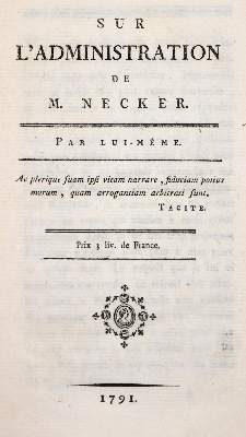 Bild Nr.1: 142-721 Necker,(J.).: (Jus der Bibliothek v. Prof. Thomas Würtenberger, Politik und Staatswissenschaften)