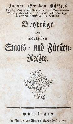 Bild Nr.1: 142-723 Pütter,J.S.: (Jus der Bibliothek v. Prof. Thomas Würtenberger, Politik und Staatswissenschaften)