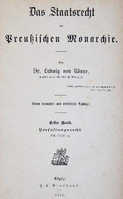 Bild Nr.1: 142-728 Rönne,L.v.: (Jus der Bibliothek v. Prof. Thomas Würtenberger, Politik und Staatswissenschaften)