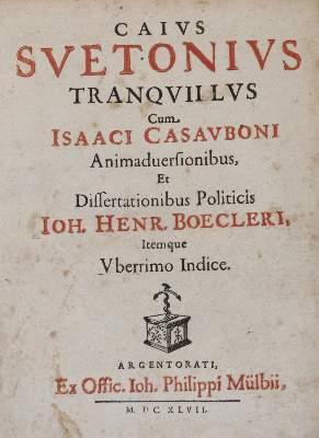 Bild Nr.1: 142-750 Suetonius Tranquillus,C.: (Jus der Bibliothek v. Prof. Thomas Würtenberger)