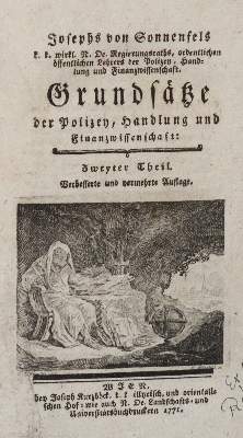 Bild Nr.1: 142-760 Sonnenfels,J.v.: (Jus der Bibliothek v. Prof. Thomas Würtenberger, Wirtschaft)
