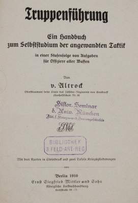 Bild Nr.1: 142-790 Altrock,C.v.: (Militaria)