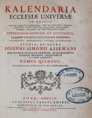 Bild Nr.1: 142-8 Assemann,J.S.: (Alte Drucke, Handschriften und Theologie)