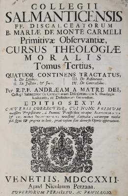 Bild Nr.1: 142-86 Collegii Salmanticensis FF,: (Alte Drucke, Handschriften und Theologie)