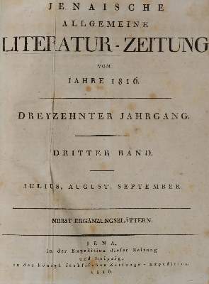 Bild Nr.1: 142-949 Jenaische Allgemeine Literatur-Zeitung.: (Zeitschriften und Zeitungen)
