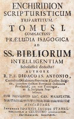 Bild Nr.1: 142-97 Didacus a Sancto Antonio.: (Alte Drucke, Handschriften und Theologie)