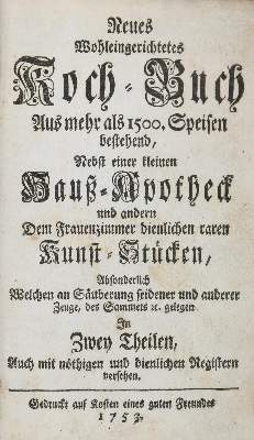 Bild Nr.1: 142-978 Neues wohleingerichtetes Koch-Buch: (Küche und Haushalt, Kochbücher)