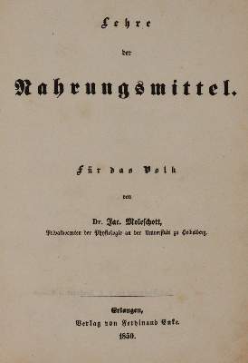 Bild Nr.1: 142-983 Moleschott,J.: (Küche und Haushalt, Nahrungs- und Genussmittellehre)