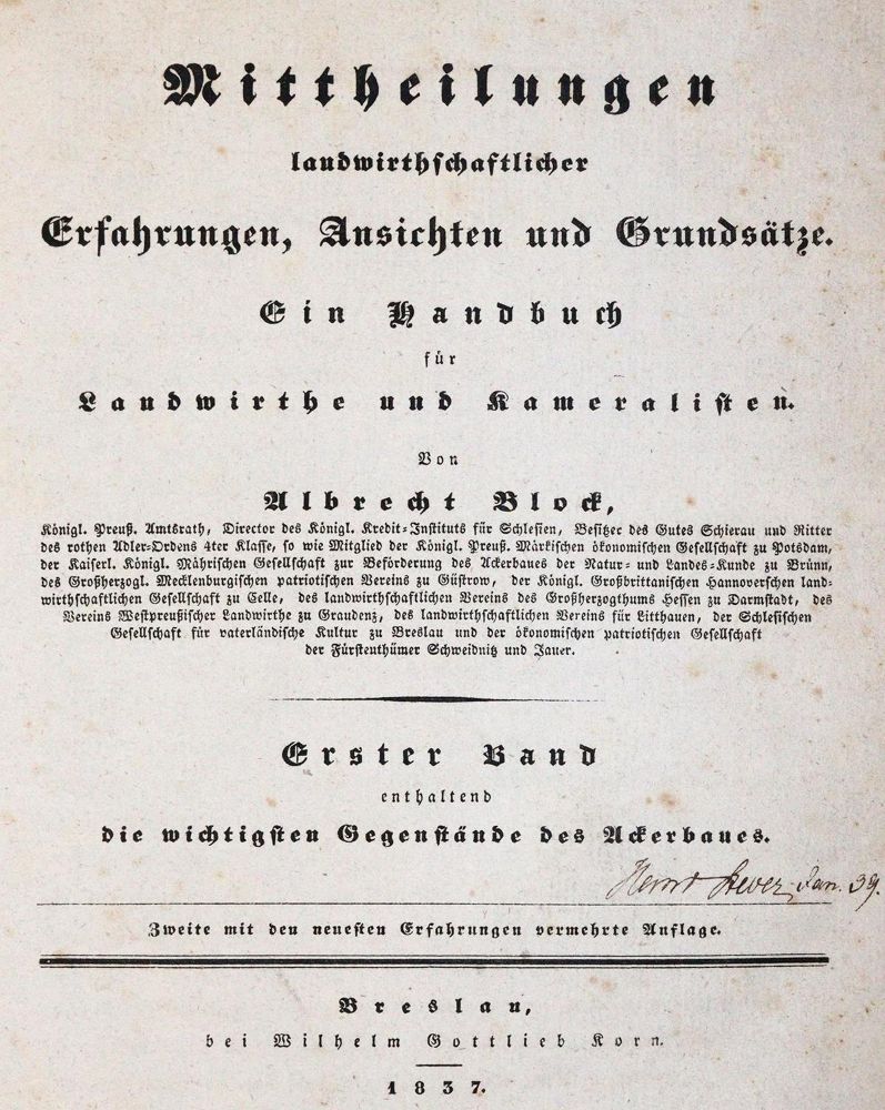 Große Abbildung Nr.1: 143-1002 Block,A.: (Land- und Forstwirtschaft, Landwirtschaft)